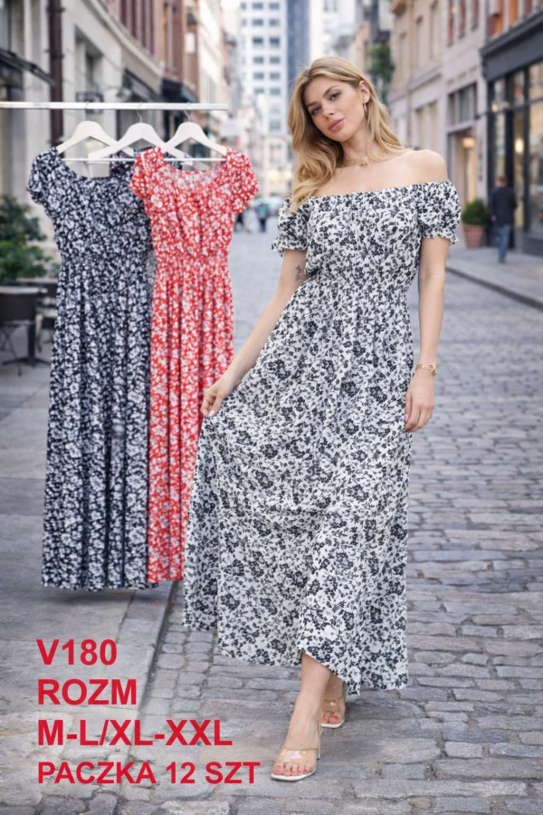 Sukienki damskie Roz M-2XL, Mix Kolor .Paczka 12 szt